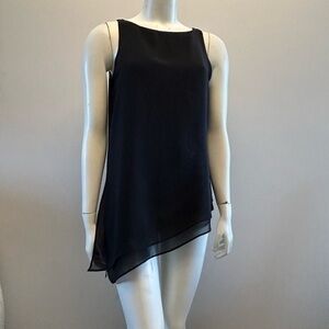 WHITE HOUSE BLACK MARKET sleeveless asymmetrical blouse tunic top.